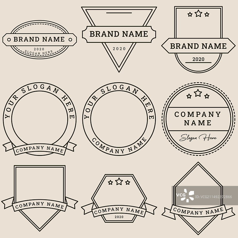 品牌标志徽章banner套装图片素材