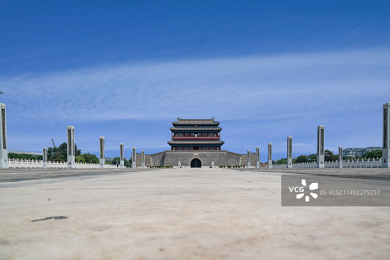 北京中轴线南起点永定门城楼历史文化文物遗迹图片素材