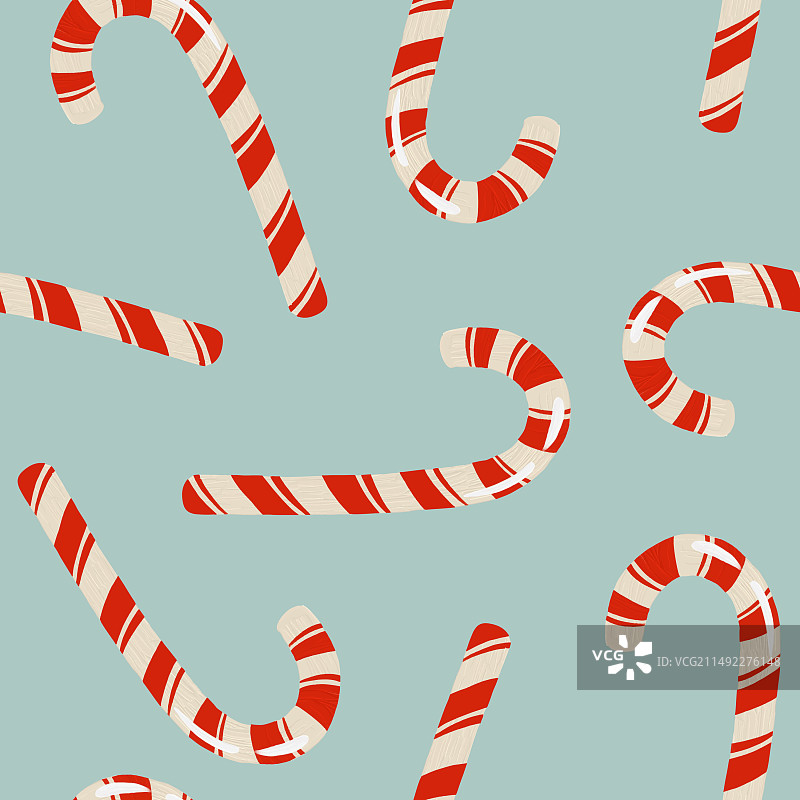 圣诞条纹糖果无缝图案图片素材