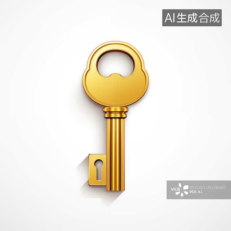 【AI数字艺术】一把纯金的金钥匙插画素材图片素材