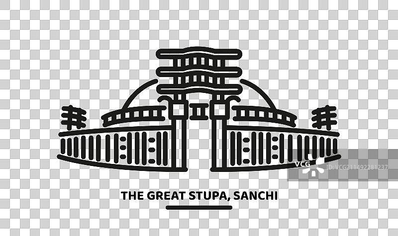 桑奇大佛塔图标图片素材