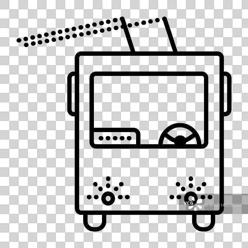 无轨电车黑色线条标志图片素材