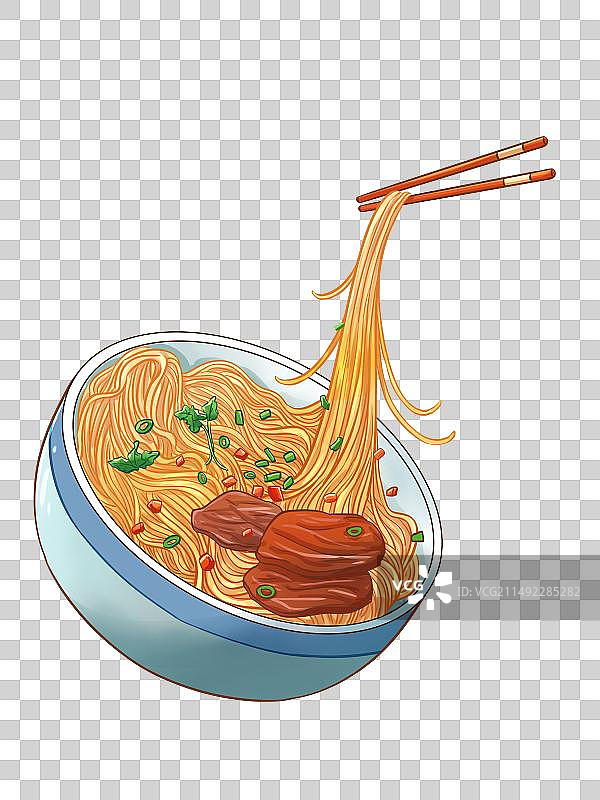 手绘武汉热干面面条元素图片素材