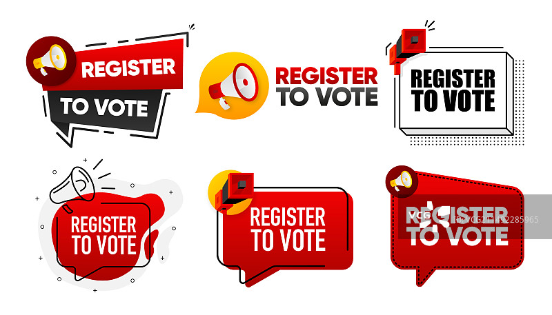 投票登记扩音器标签合集图片素材