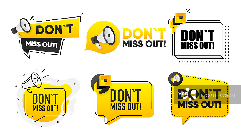 不要错过带扩音器的标签图片素材