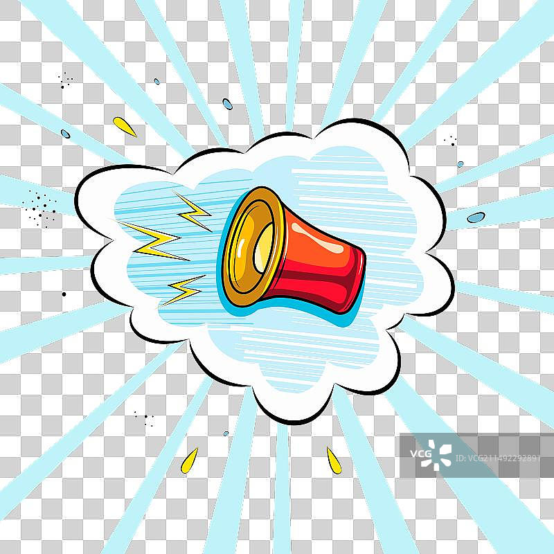 带扬声器的波普艺术banner图片素材