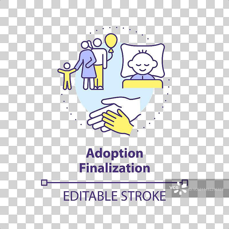 领养完成多彩概念图标图片素材