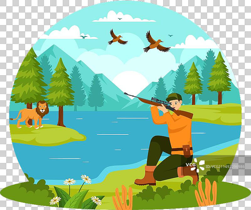 猎人步枪射击狩猎图片素材