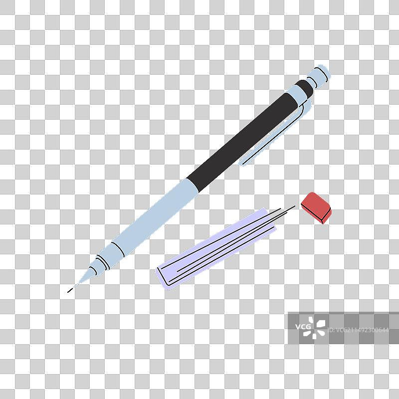 带石墨笔芯的自动铅笔图片素材