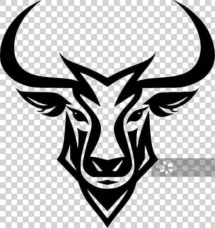 公牛极简剪影图片素材