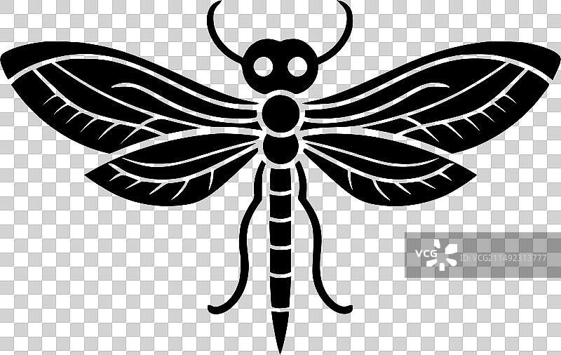 蜻蜓黑白隔离图标图片素材