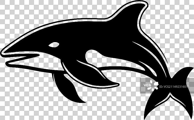 虎鲸-简约剪影图片素材