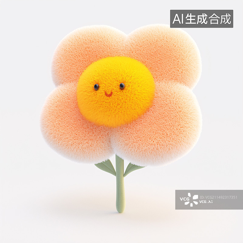 【AI数字艺术】毛绒小花图片素材