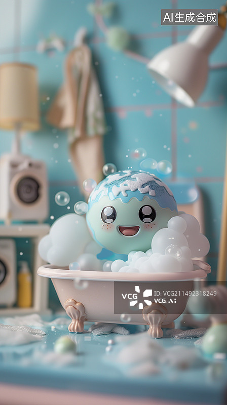 【AI数字艺术】地球 环保 洗澡图片素材