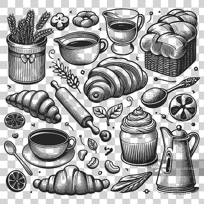 面包咖啡主题背景图片素材