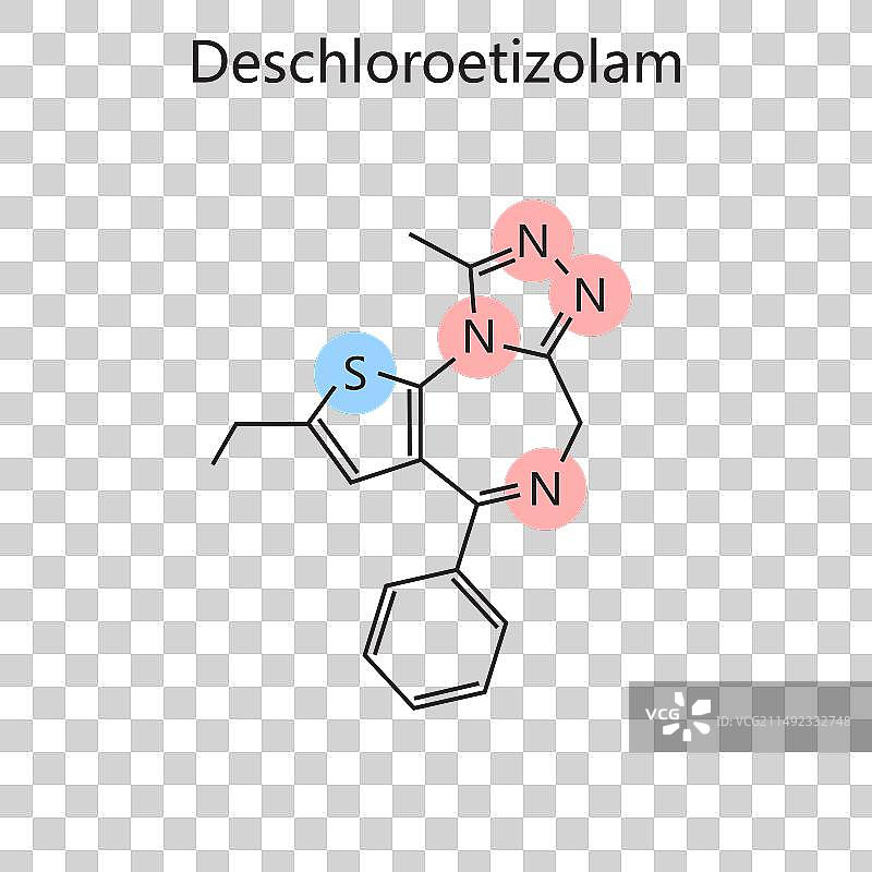 去氯艾司唑仑化学式图解图片素材