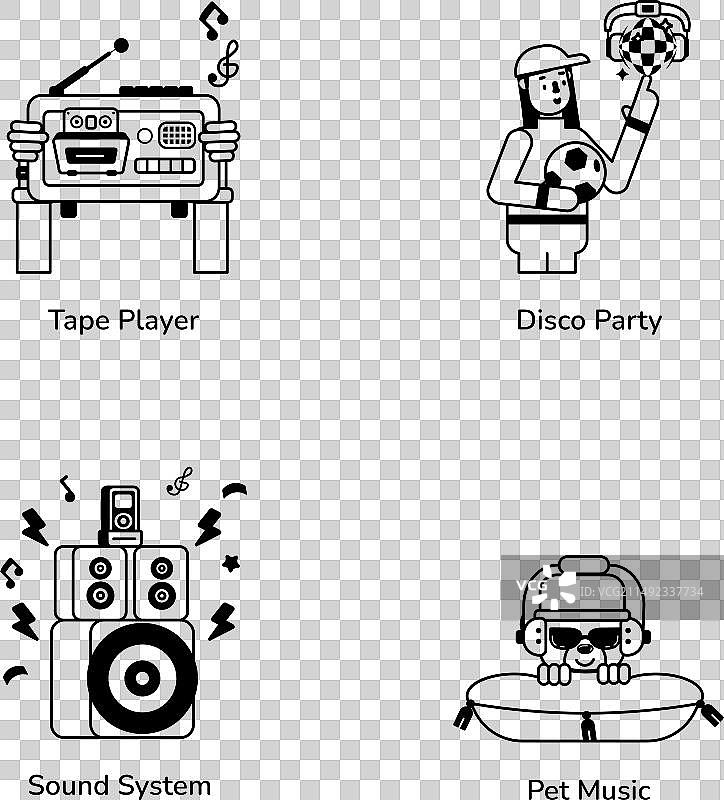 音乐娱乐符号图标捆图片素材