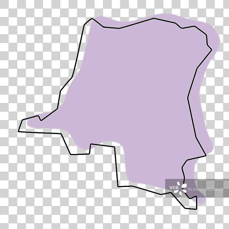 刚果民主共和国简化地图图片素材