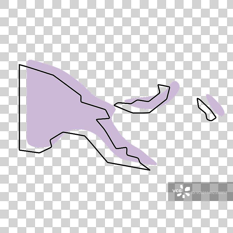 巴布亚新几内亚简化地图图片素材