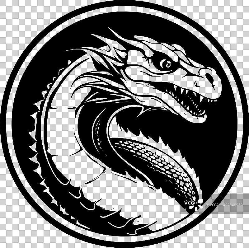 科莫多巨蜥 - 简约剪影图片素材