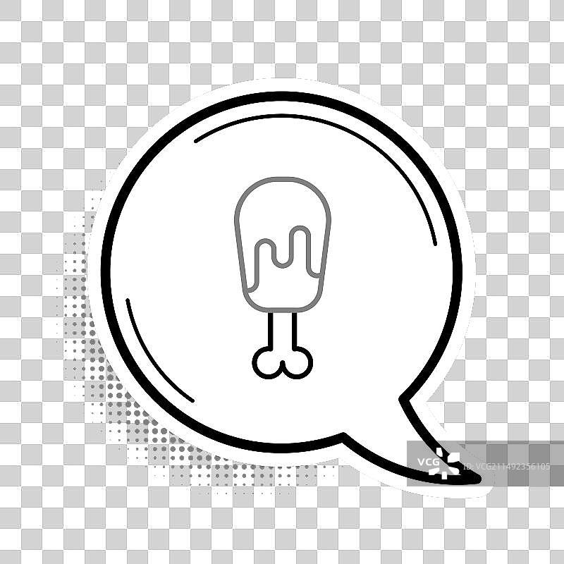 灰色背景上的鸡腿图标图片素材