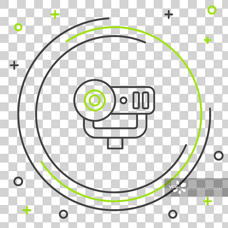 白色背景上的线条网络摄像头图标图片素材