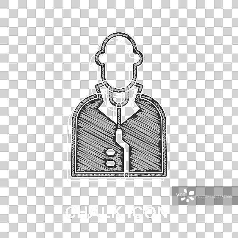 黑色背景上的粉笔房地产经纪人图标图片素材