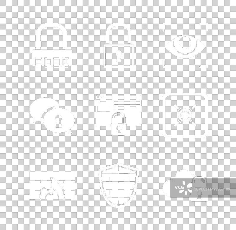保险箱、密码锁、眼睛扫描和防火墙图片素材