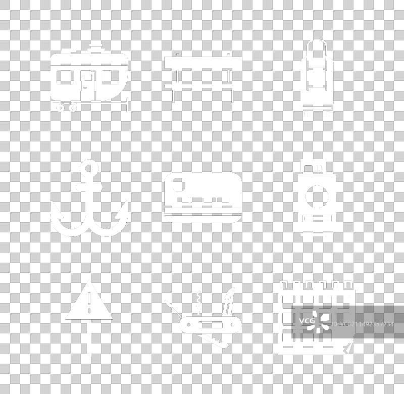 房车露营拖车、长椅和行李箱图片素材