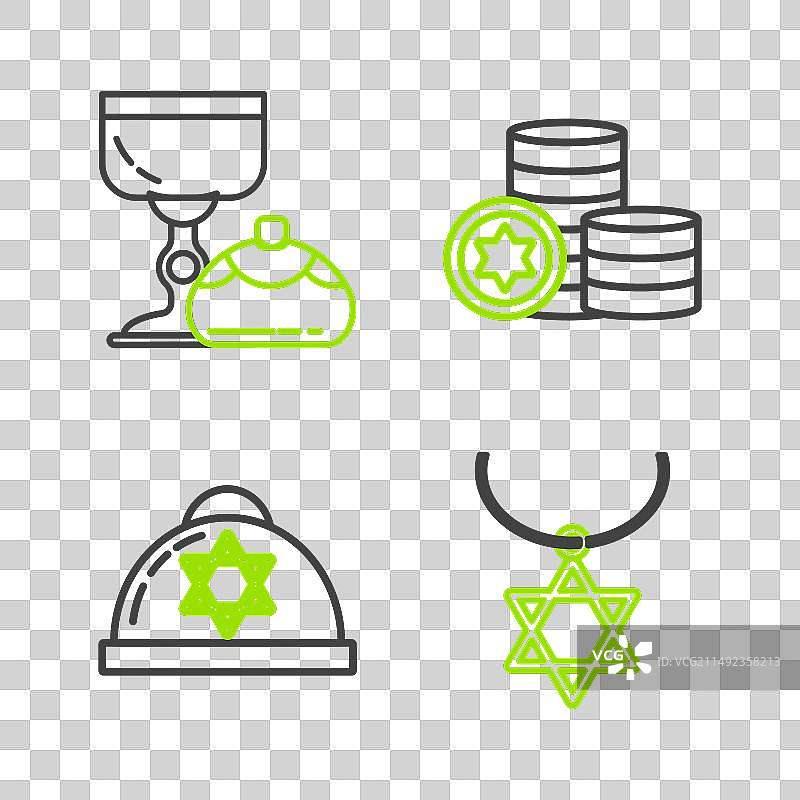 大卫之星项链犹太图标合集图片素材