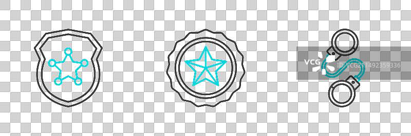 手铐警察徽章banner图片素材