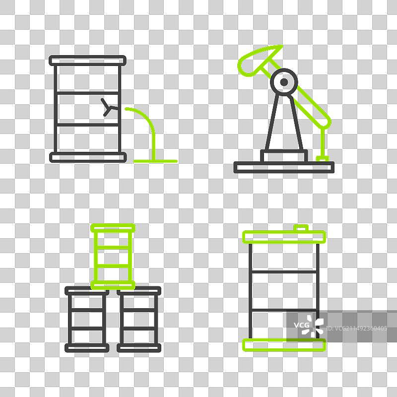 抽油机油泵油桶线条元素图片素材