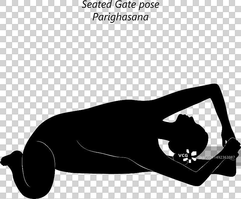 门闩式瑜伽剪影图片素材