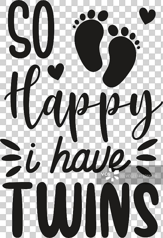 白色背景上的双胞胎快乐设计图片素材