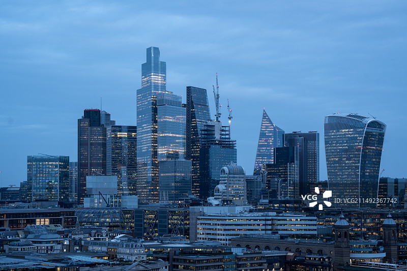 伦敦金融城的蓝调图片素材