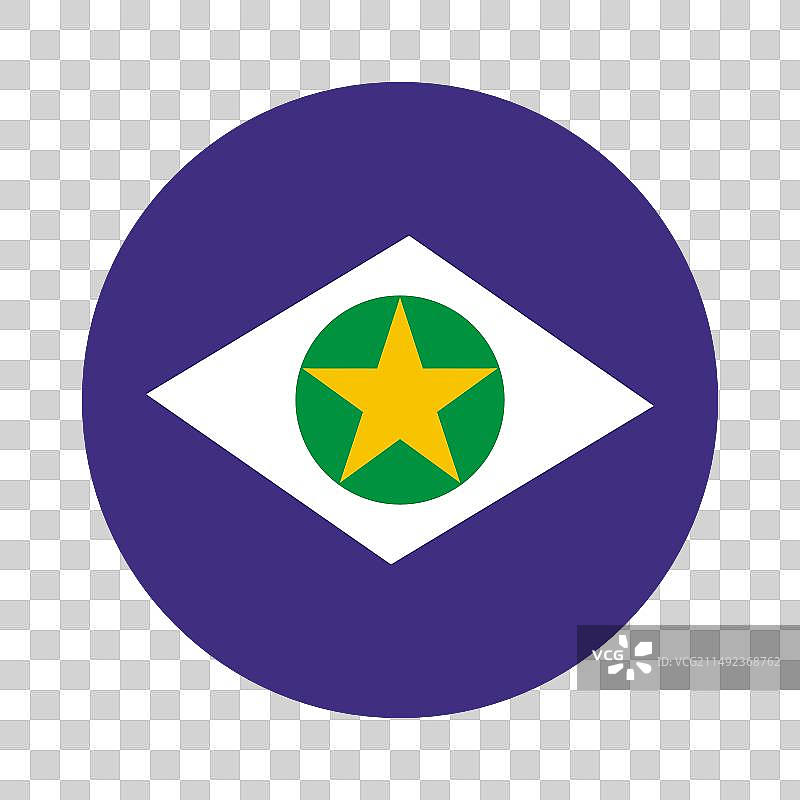 马托格罗索州旗圆形徽章图片素材