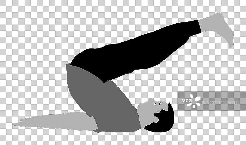 运动男人练习瑜伽姿势图片素材