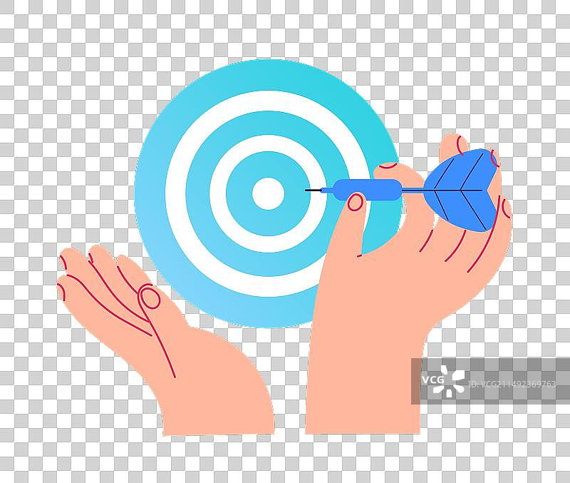 手持飞镖瞄准靶心图片素材