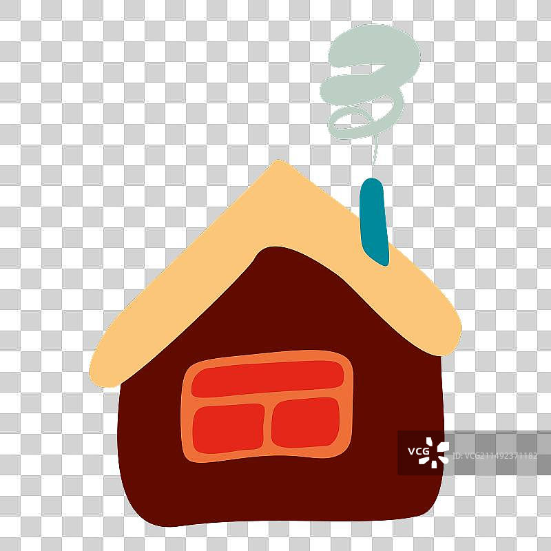 扁平风格的彩色歪斜小屋图片素材