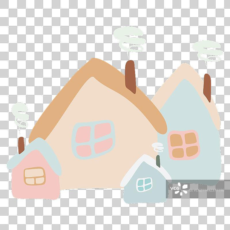 扁平风格的卡通房屋图片素材
