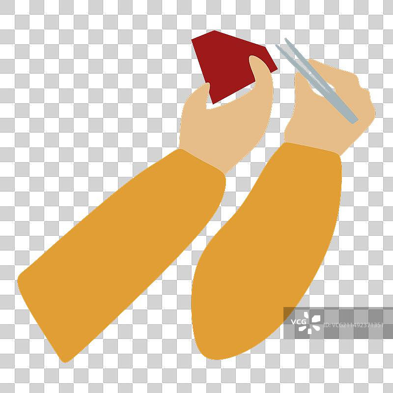 扁平风格珠宝商用镊子夹红宝石图片素材