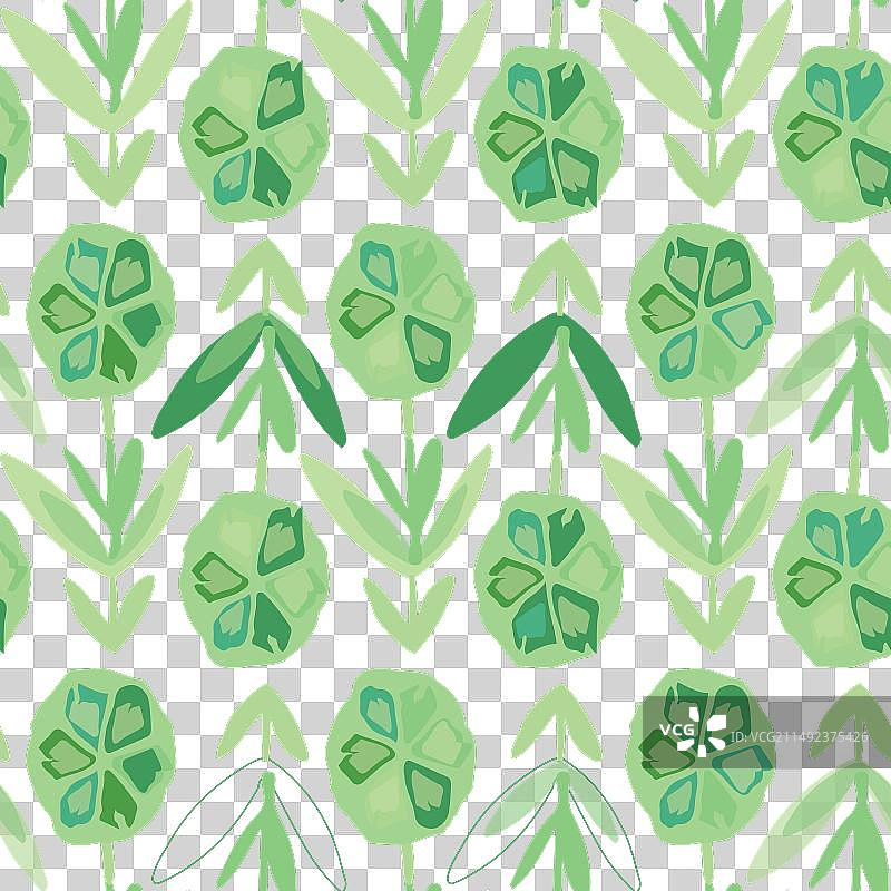 绿叶花卉无缝素材图片素材