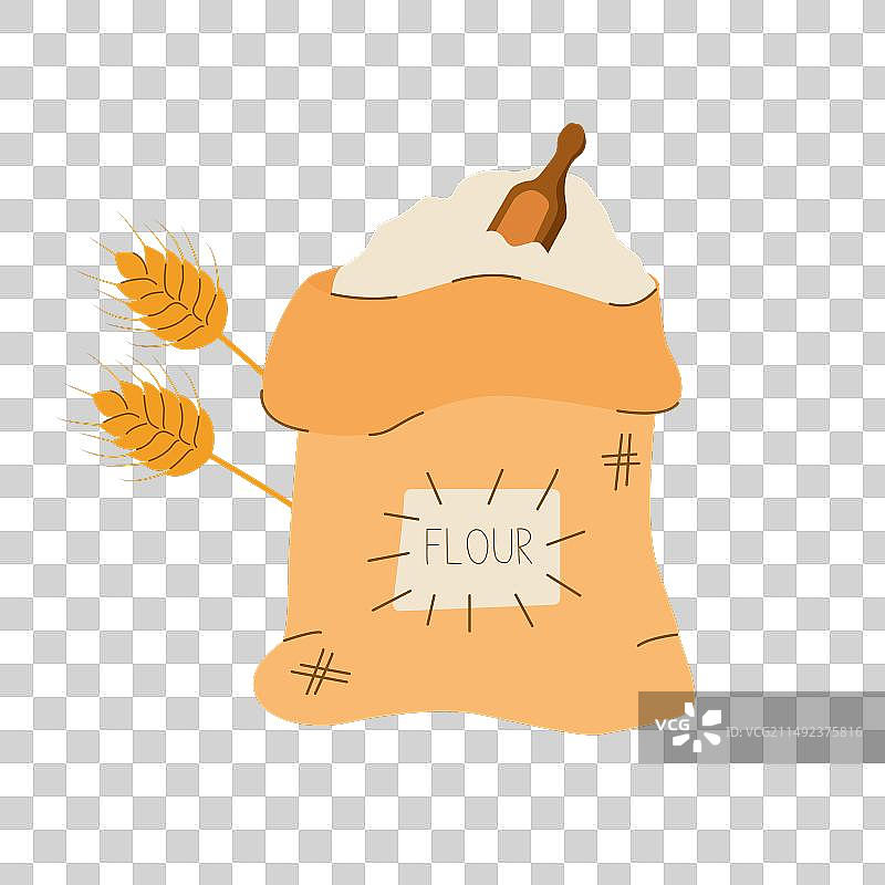 装满麦穗的面粉袋图片素材