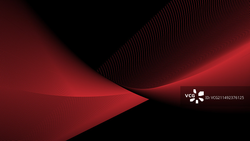 红色发光抽象波浪线条元素图片素材