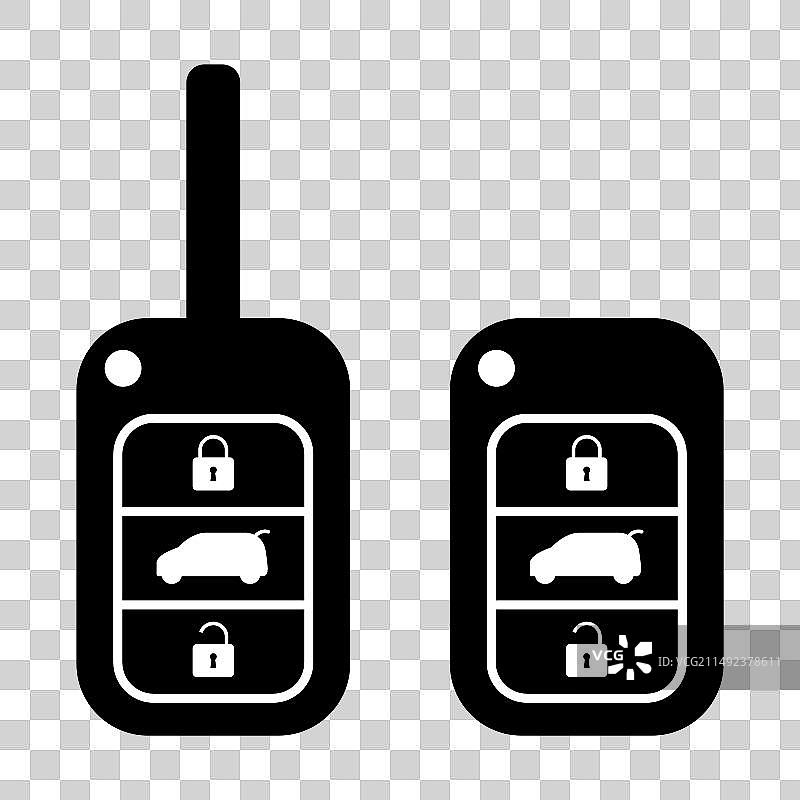 汽车钥匙门系统安全图标套装图片素材