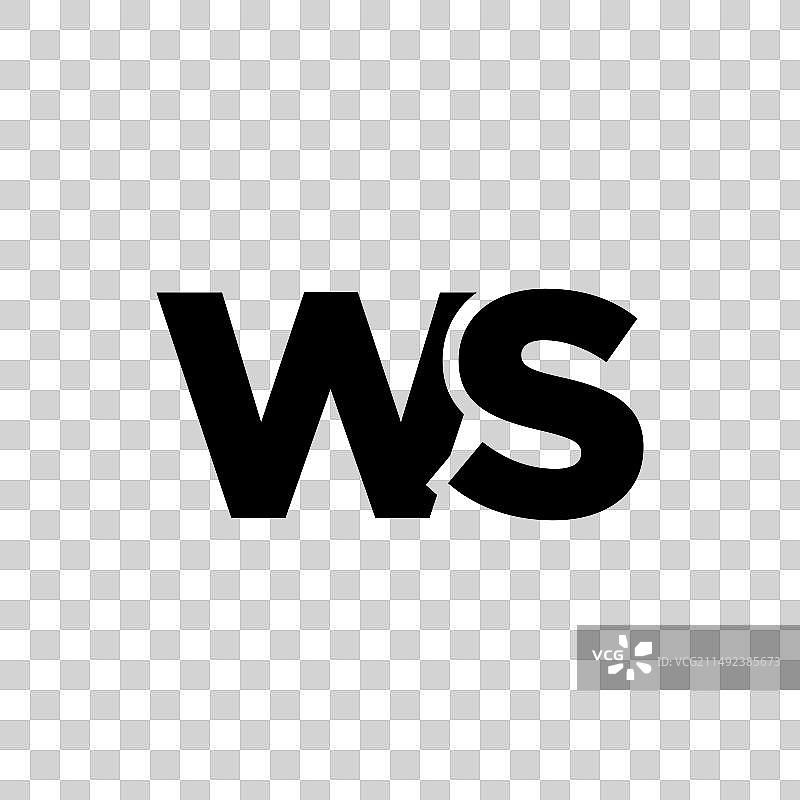 字母W和S WS logo设计模板（简约）图片素材