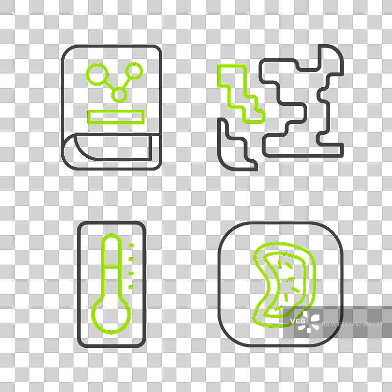 医用温度计气体细菌线稿图片素材