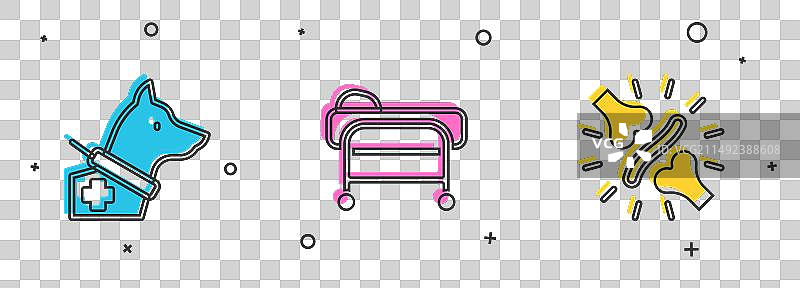 导盲犬担架和关节痛膝盖痛图片素材