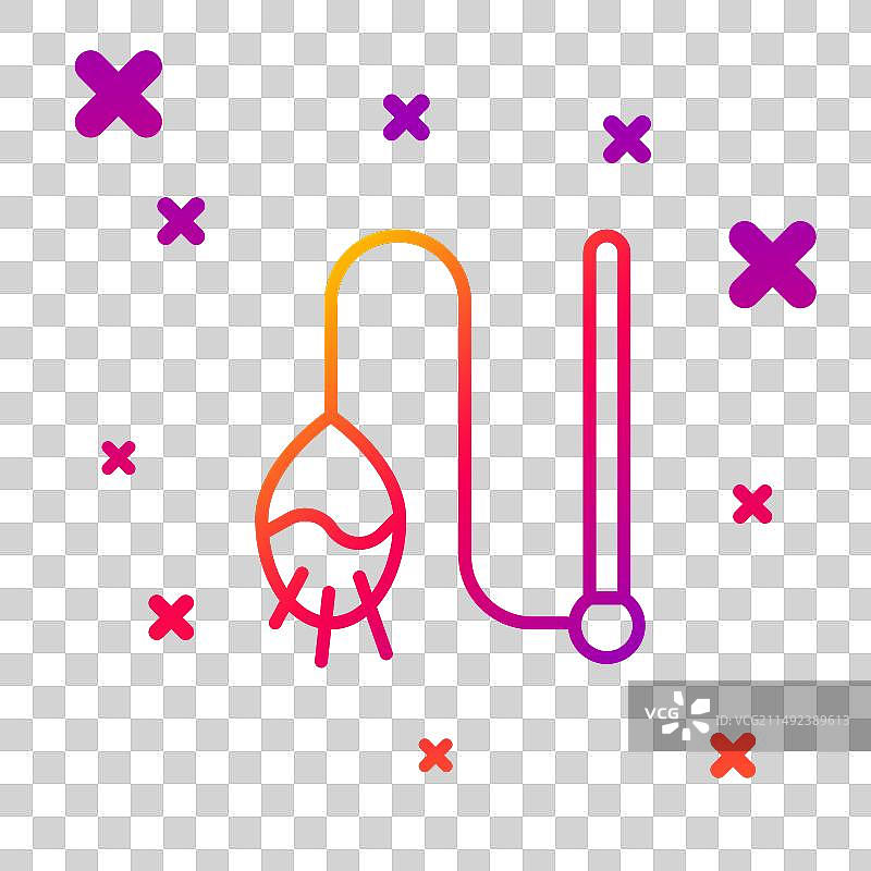 彩色线条宠物猫玩具图标，白色背景图片素材