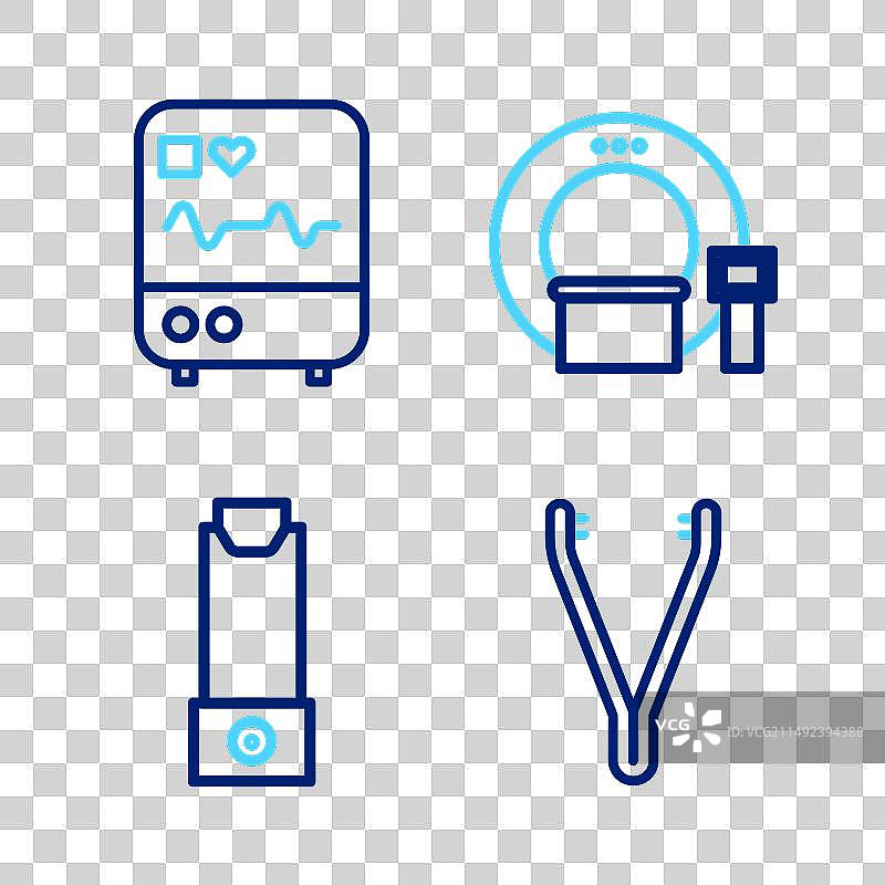 医疗镊子、吸入器、断层扫描图片素材